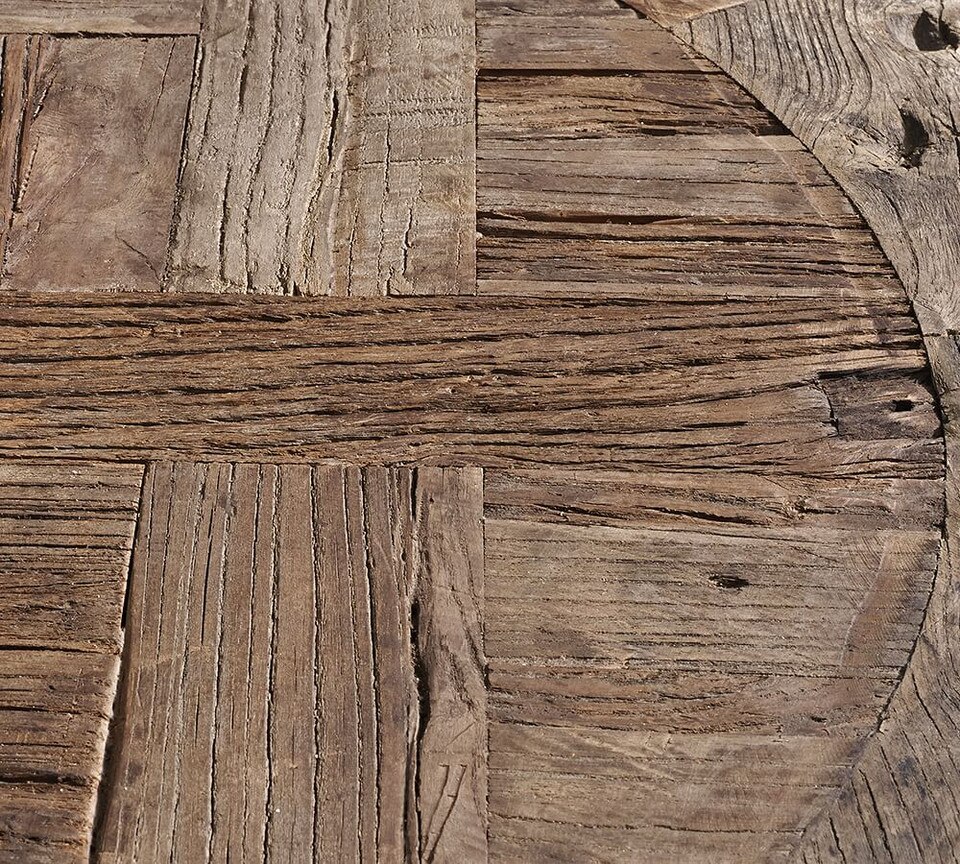 Parquet Reclaimed Wood Round Coffee Table Pottery Barn Australia